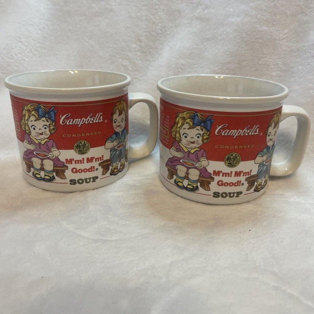 Retro-Vintage Campbells Soup Mugs Set Of 2 Westwood EC M'm M'm Good